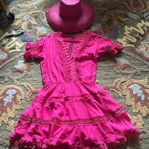 Peixoto L pink mini dress belt not included